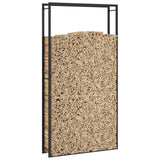 Firewood Rack Matt Black 110x28x214 cm Steel - 45-Degree Angle