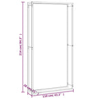 Firewood Rack Matt Black 110x28x214 cm Steel