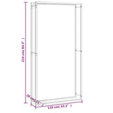 Firewood Rack Matt Black 110x28x214 cm Steel - Rear View