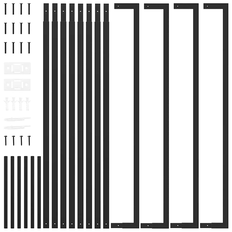 Firewood Rack Matt Black 110x28x214 cm Steel