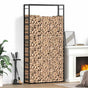 Firewood Rack Matt Black 110x28x214 cm Steel