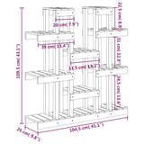 Plant Stand 104.5x25x109.5 cm Solid Wood Pine - Low Angle