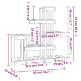 Plant Stand 92x25x97 cm Solid Wood Pine - Low Angle