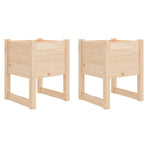 Planters 2 pcs 40x40x52.5 cm Solid Wood Pine