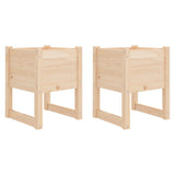 Planters 2 pcs 40x40x52.5 cm Solid Wood Pine - Front View