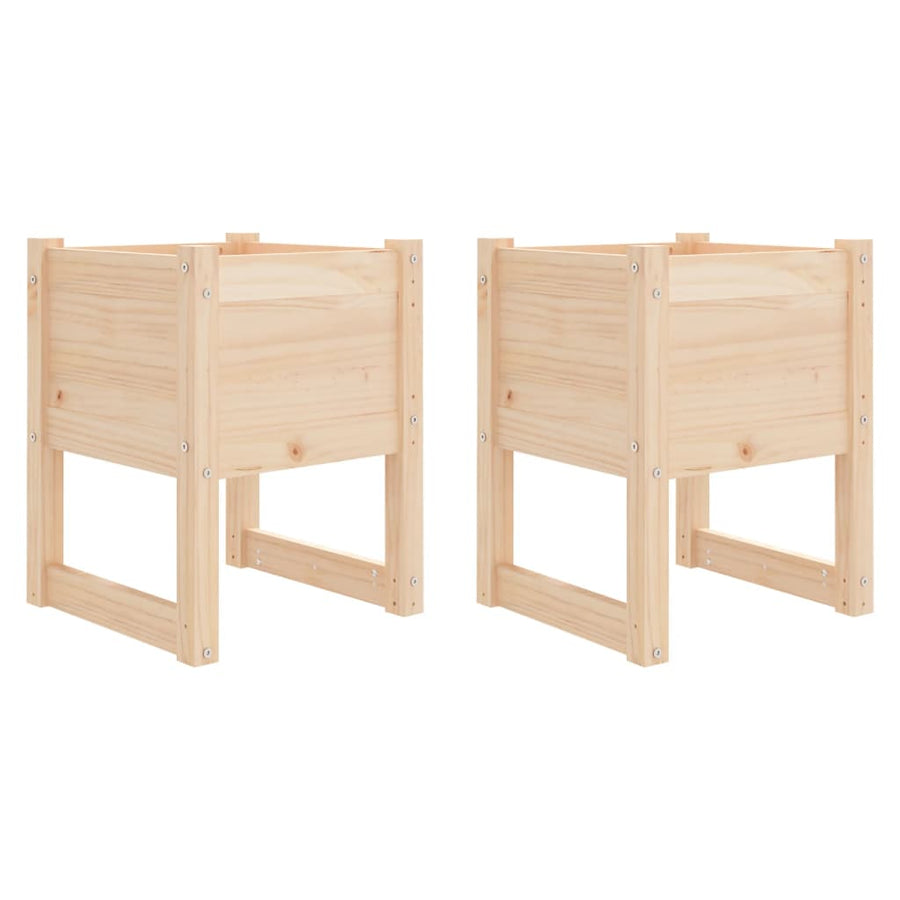 Planters 2 pcs 40x40x52.5 cm Solid Wood Pine