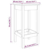 Bar Chairs 2 pcs 40x40x78 cm Solid Wood Pine