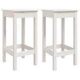 Bar Chairs 2 pcs White 40x40x78 cm Solid Wood Pine - Front View