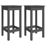 Bar Chairs 2 pcs Grey 40x40x78 cm Solid Wood Pine