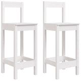 Bar Chairs 2 pcs White 40x41.5x112 cm Solid Wood Pine - Front View