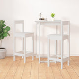 Bar Chairs 2 pcs White 40x41.5x112 cm Solid Wood Pine - Rear View