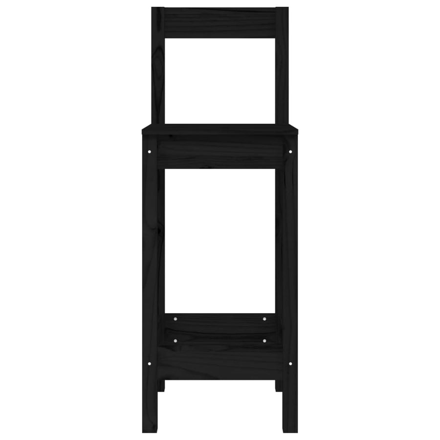 Bar Chairs 2 pcs Black 40x41.5x112 cm Solid Wood Pine