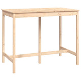 Bar Table 140x80x110 cm Solid Wood Pine - Front View