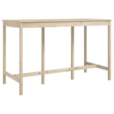 Bar Table 180x80x110 cm Solid Wood Pine - Front View