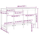 Bar Table 180x80x110 cm Solid Wood Pine - Extra Image