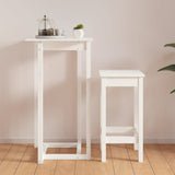 Bar Table White 60x60x110 cm Solid Wood Pine - Top-Down View