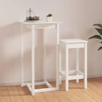 Bar Table White 60x60x110 cm Solid Wood Pine