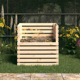 Composter 80x80x78 cm Solid Wood Pine - Side View