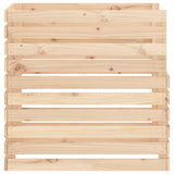 Composter 80x80x78 cm Solid Wood Pine - Rear View