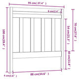 Bed Headboard 95 cm Solid Wood Pine - Rear View