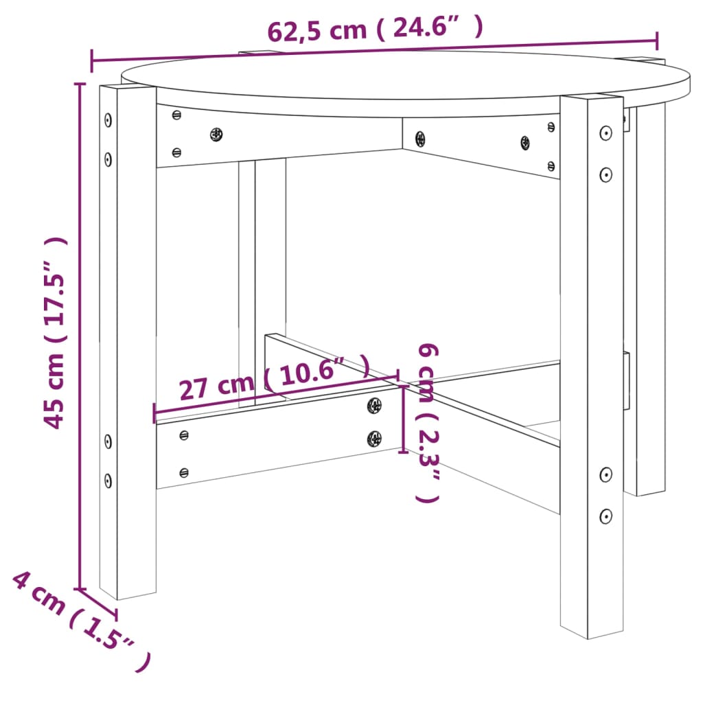 Coffee Table ?62,5x45 cm Solid Wood Pine