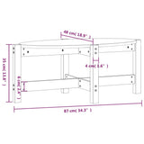 Coffee Table 87x48x35 cm Solid Wood Pine