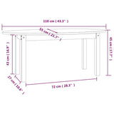 Coffee Table 110x55x45 cm Solid Wood Pine