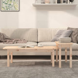 2 Piece Coffee Table Set Solid Wood Pine - Front View
