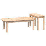 2 Piece Coffee Table Set Solid Wood Pine - Top-Down View