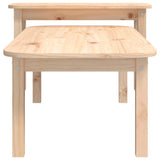 2 Piece Coffee Table Set Solid Wood Pine - Rear View