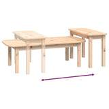 2 Piece Coffee Table Set Solid Wood Pine - Close-Up Angle