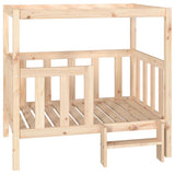Dog Bed 105.5x83.5x100 cm Solid Wood Pine - Front View