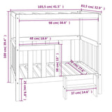 Dog Bed 105.5x83.5x100 cm Solid Wood Pine - Low Angle