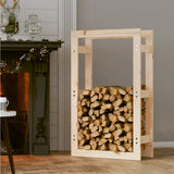 Firewood Rack 60x25x100 cm Solid Wood Pine - Side View