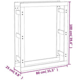 Firewood Rack 80x25x100 cm Solid Wood Pine