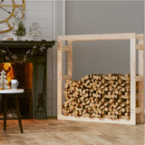 Firewood Rack 100x25x100 cm Solid Wood Pine - Side View