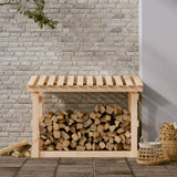 Firewood Rack 108x64.5x77 cm Solid Wood Pine - Side View