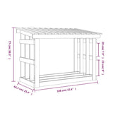 Firewood Rack 108x64.5x77 cm Solid Wood Pine - Low Angle