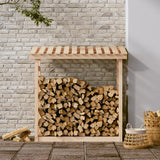 Firewood Rack 108x64.5x110 cm Solid Wood Pine - Side View