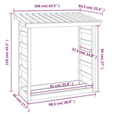 Firewood Rack 108x64.5x110 cm Solid Wood Pine - Low Angle