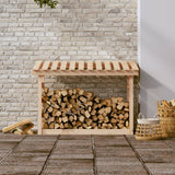 Firewood Rack 108x64.5x78 cm Solid Wood Pine - Side View