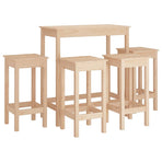 5 Piece Bar Set Solid Wood Pine