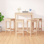 5 Piece Bar Set Solid Wood Pine