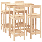 5 Piece Bar Set Solid Wood Pine