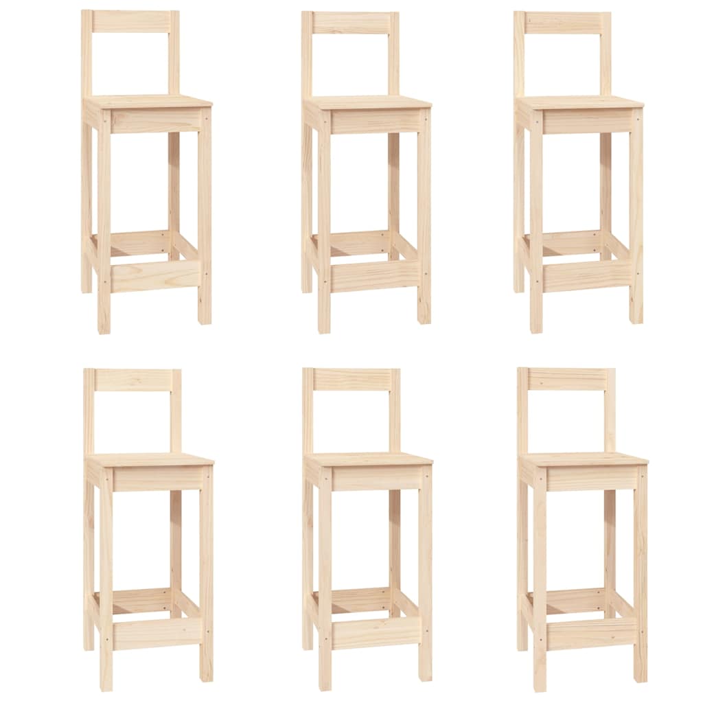 7 Piece Bar Set Solid Wood Pine