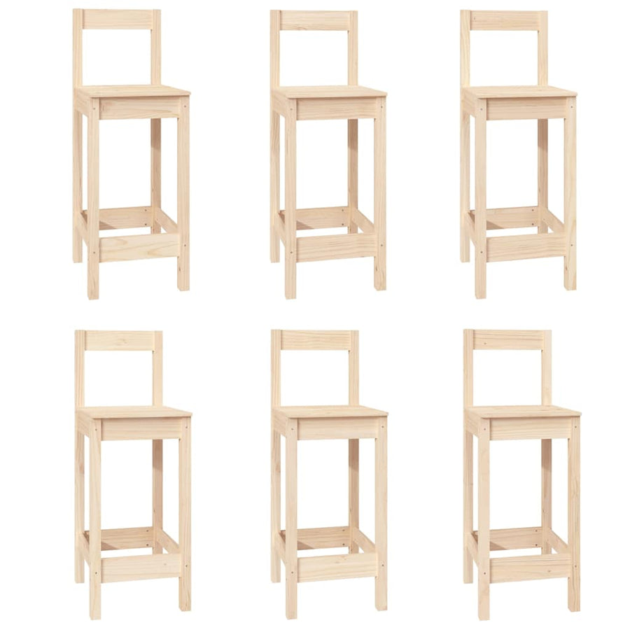 7 Piece Bar Set Solid Wood Pine