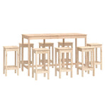 9 Piece Bar Set Solid Wood Pine