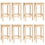 9 Piece Bar Set Solid Wood Pine