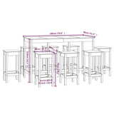 9 Piece Bar Set Solid Wood Pine - Extra Image