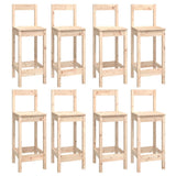 9 Piece Bar Set Solid Wood Pine - Side View